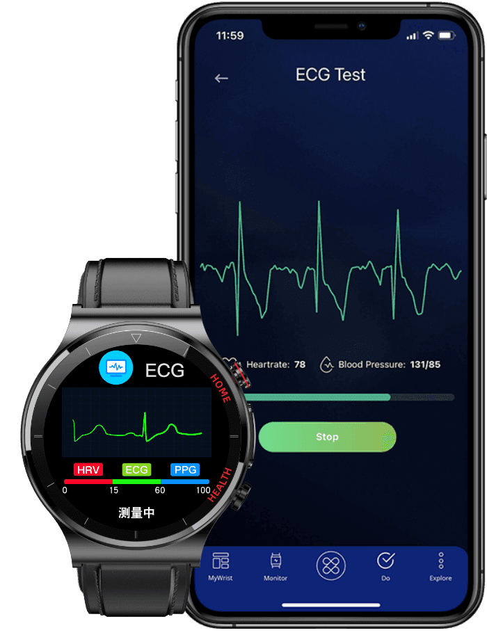 ECG <br/><strong>+ PPG Monitor</strong>